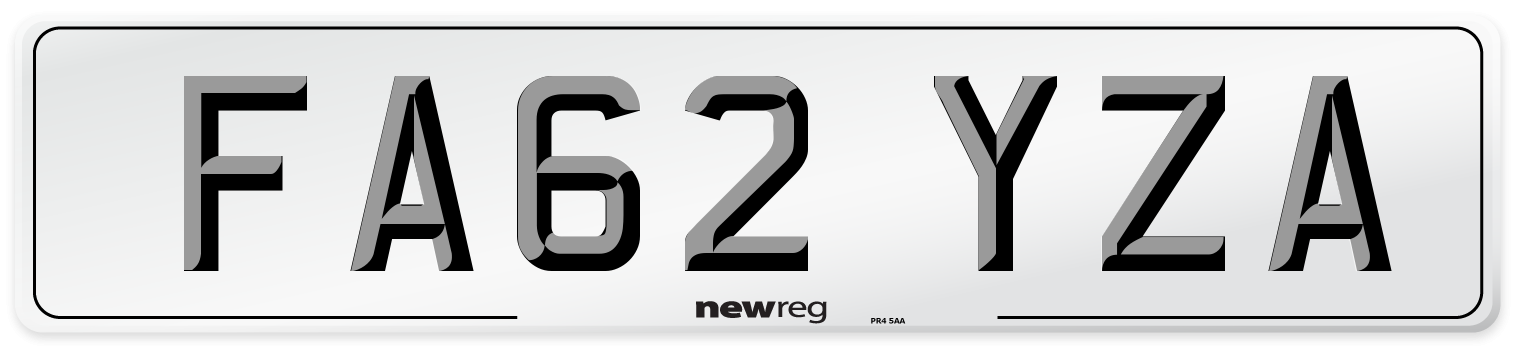 FA62 YZA Number Plate from New Reg